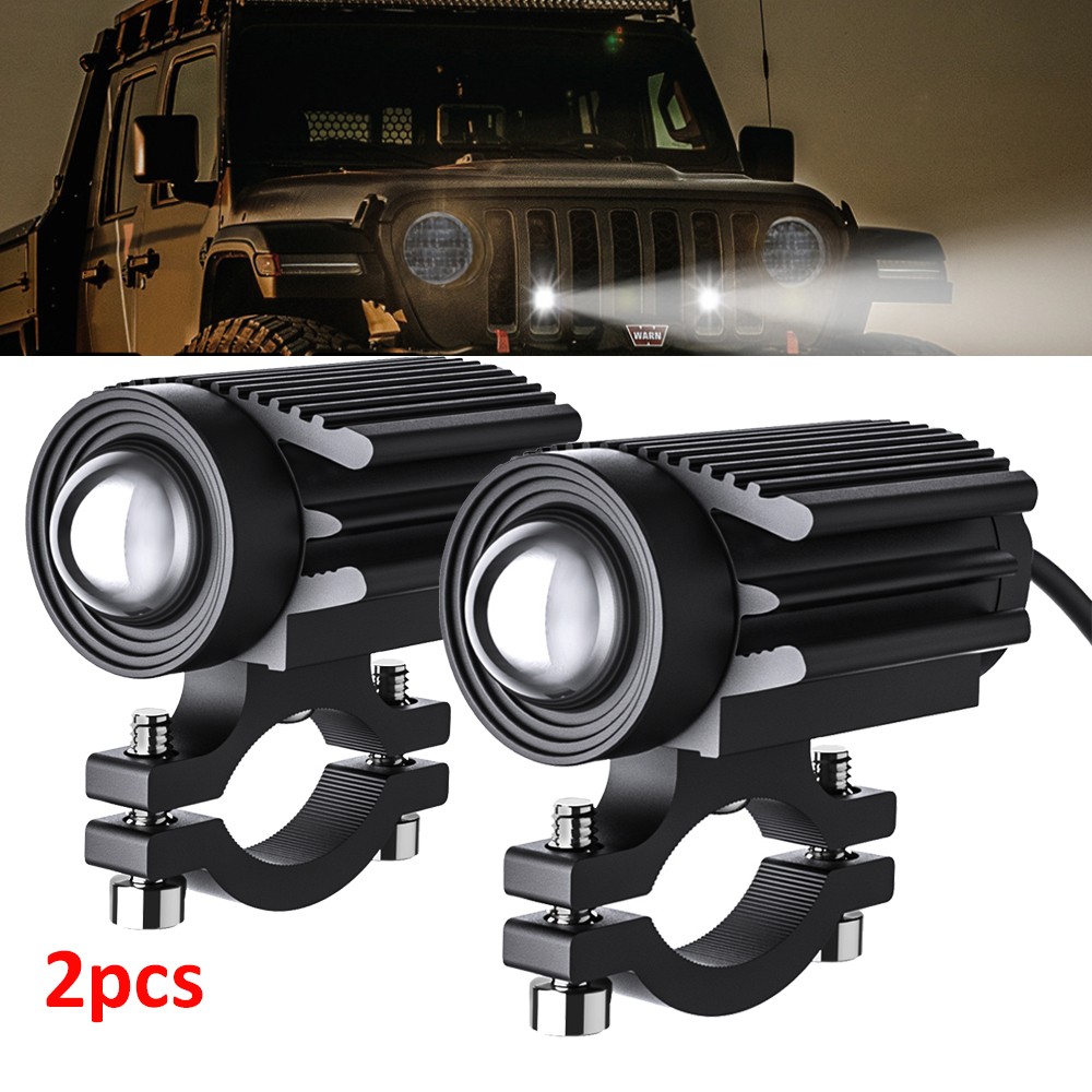 Motorcycle 60W LED ATV Headlight Yellow Spot White Hi/Lo Light Driving Lamp Fog