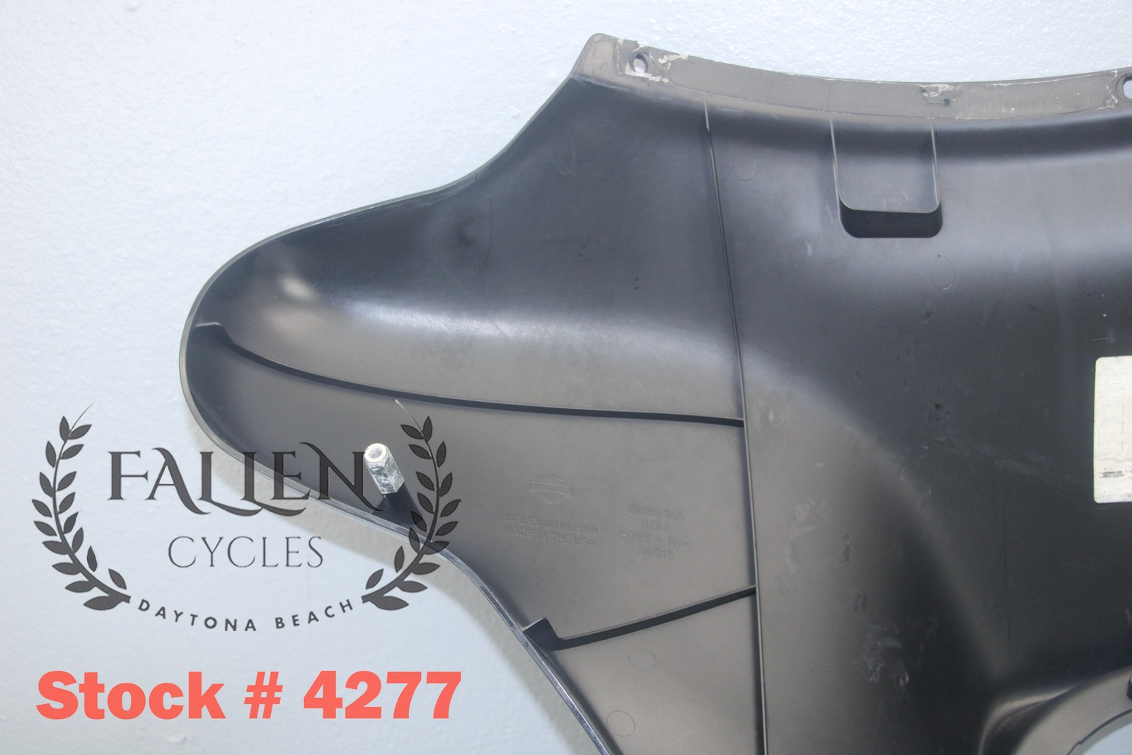 2008 Harley Electra Glide Front Outer Fairing VIVID BLACK SILVER STRIPES #4277