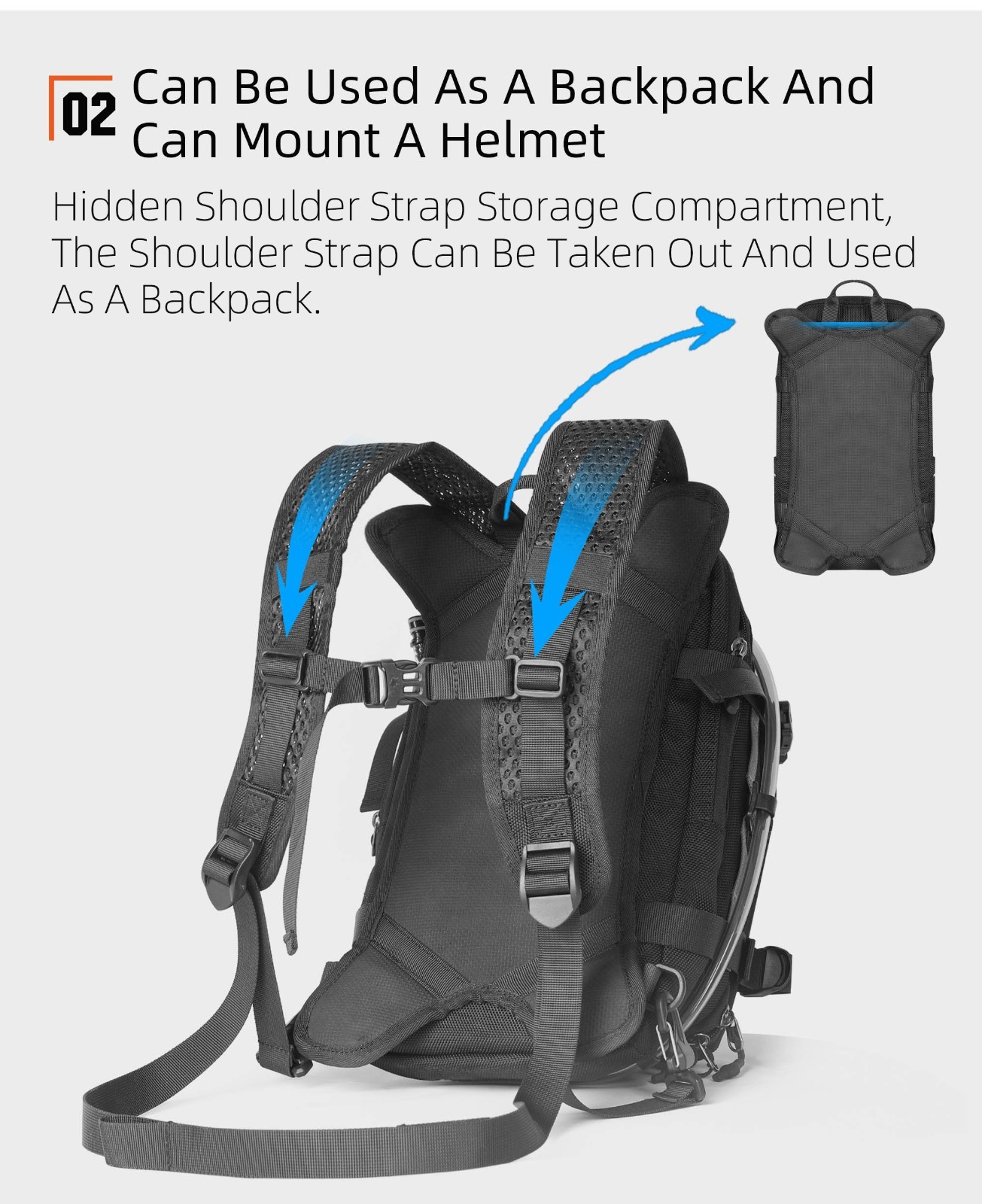 Rhinowalk Motorcycle Tank Bag 9L Versatile Backpack With 1.5L Water Bag MOLLE