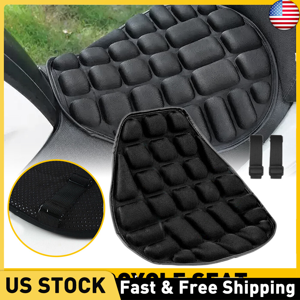 Motorcycle Gel Seat Cushion Comfort Pillow Pad Cover Pressure Relief Universal