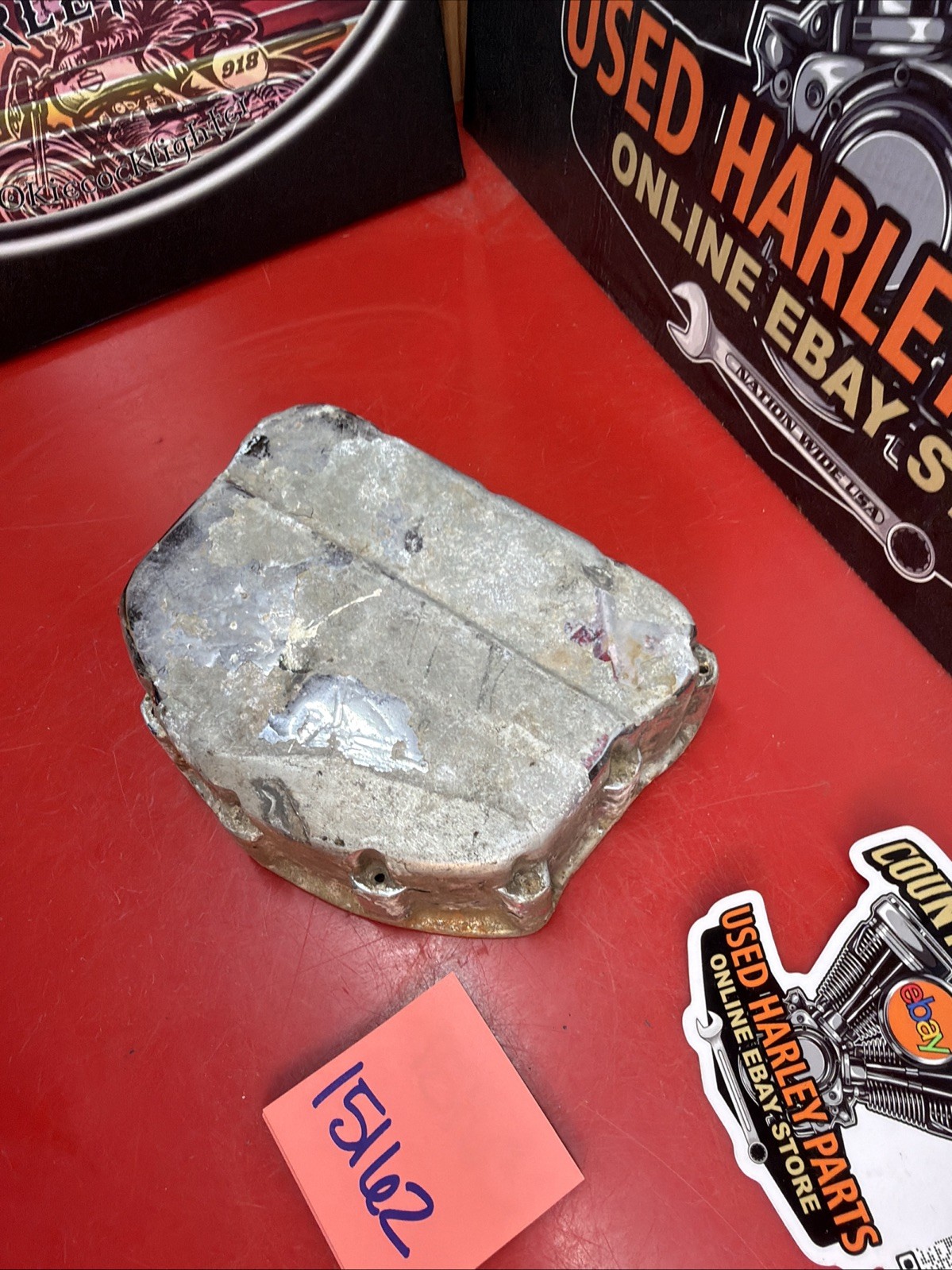 Harley Panhead Cast Aluminum Rocker Box Chopper ONE SINGLE BLEM CORROSION ART
