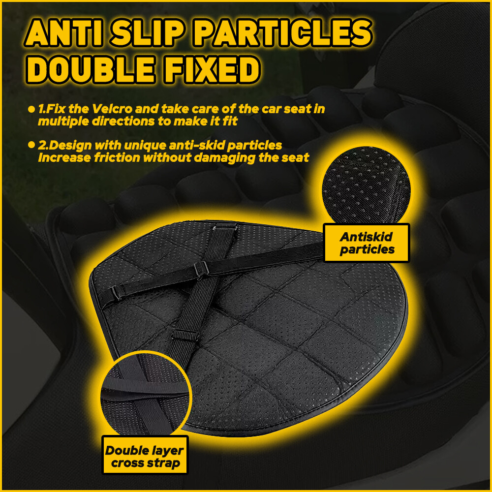 Motorcycle Comfort Seat Pad Gel Cover Cushion 3D Pressure Black Relief Universal