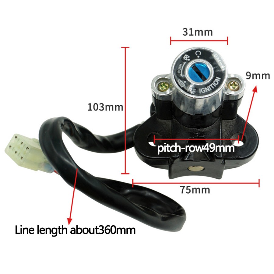 Motorcycle Aluminium Alloy Modified Ignition Key Lock Set Kit Switch Universal