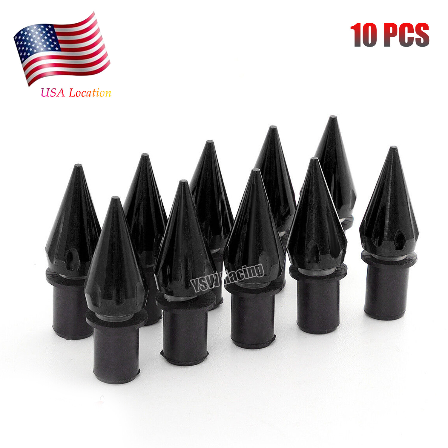 10PCS Windscreen Windshield Screw Spike Bolt Kit M5 Nuts Cruiser Universal Black