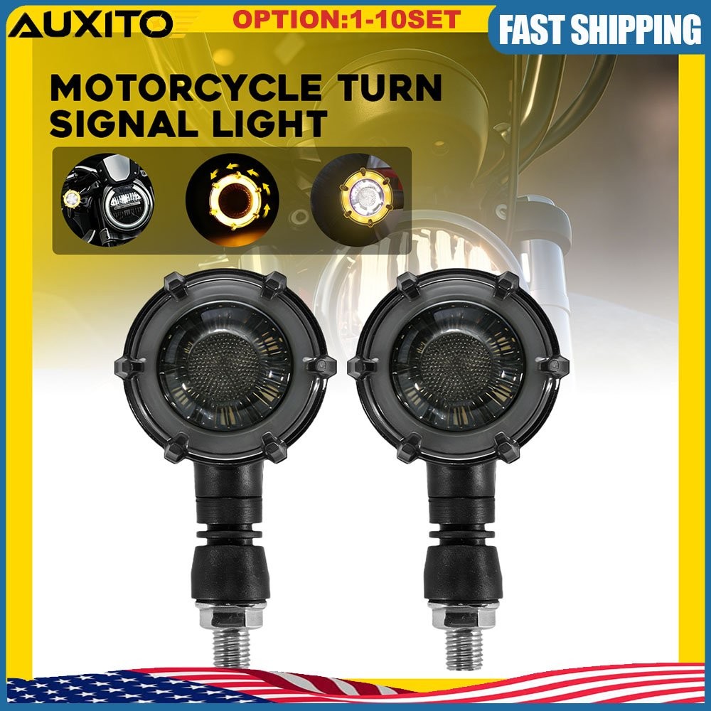 Amber/White Motorcycle LED Flowing Turn Signal Light Indicator Blinker Lamp2-20X
