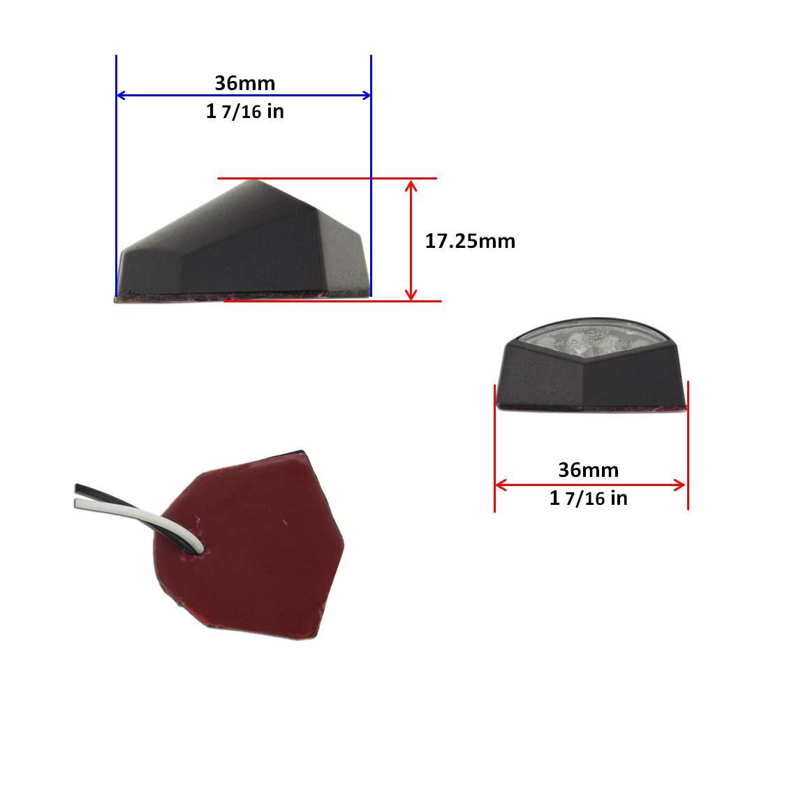 Surface Mount Light Amber Black Motorcycle Gator LED Turn Signal Marker