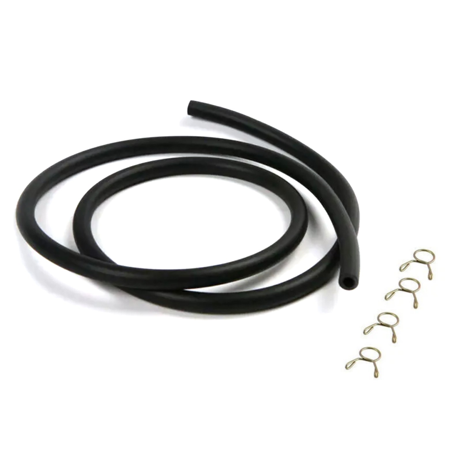 4mm ID 8mm OD Black Fuel Line Hose Universal Fit Small Engines w/Install Rings