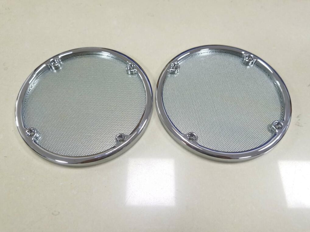 Metal Chrome Rear Speaker Trim Grills Mesh Covers For Harley Electra Tri Glide