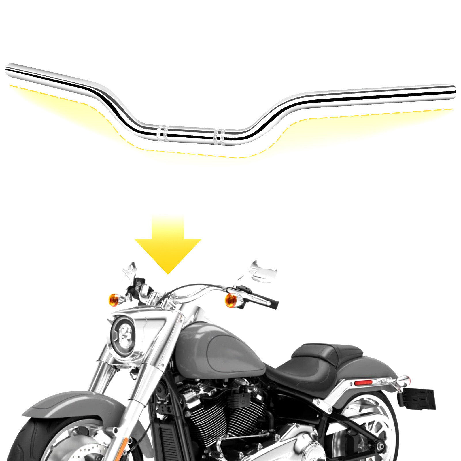1″ Motorcycle Tracker Handlebar Drag Bar For Harley Softail Dyna Sportster XL883