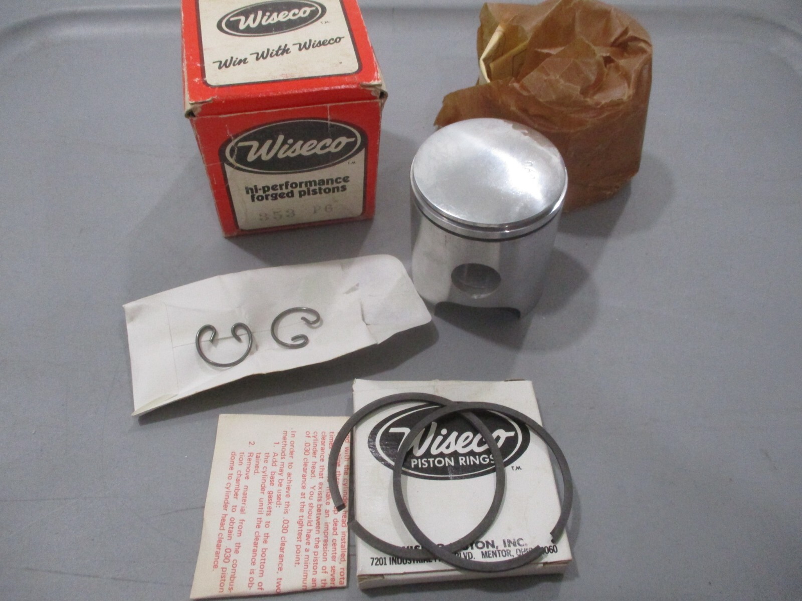 Vintage Wiseco Piston 0.60 Rings & Circlips Bombardier Can Am 125 353P6
