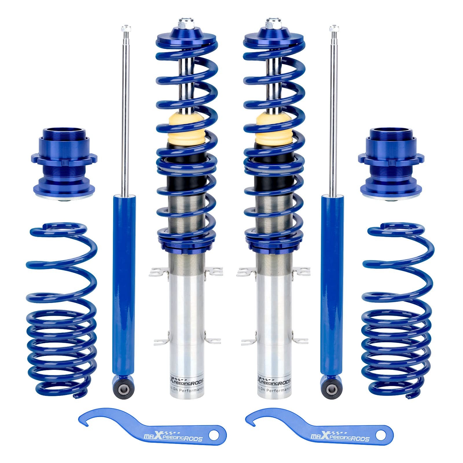 maXpeedingrods Blue Height Adjustable Coilover Kit for Golf Jetta Beetle MK4
