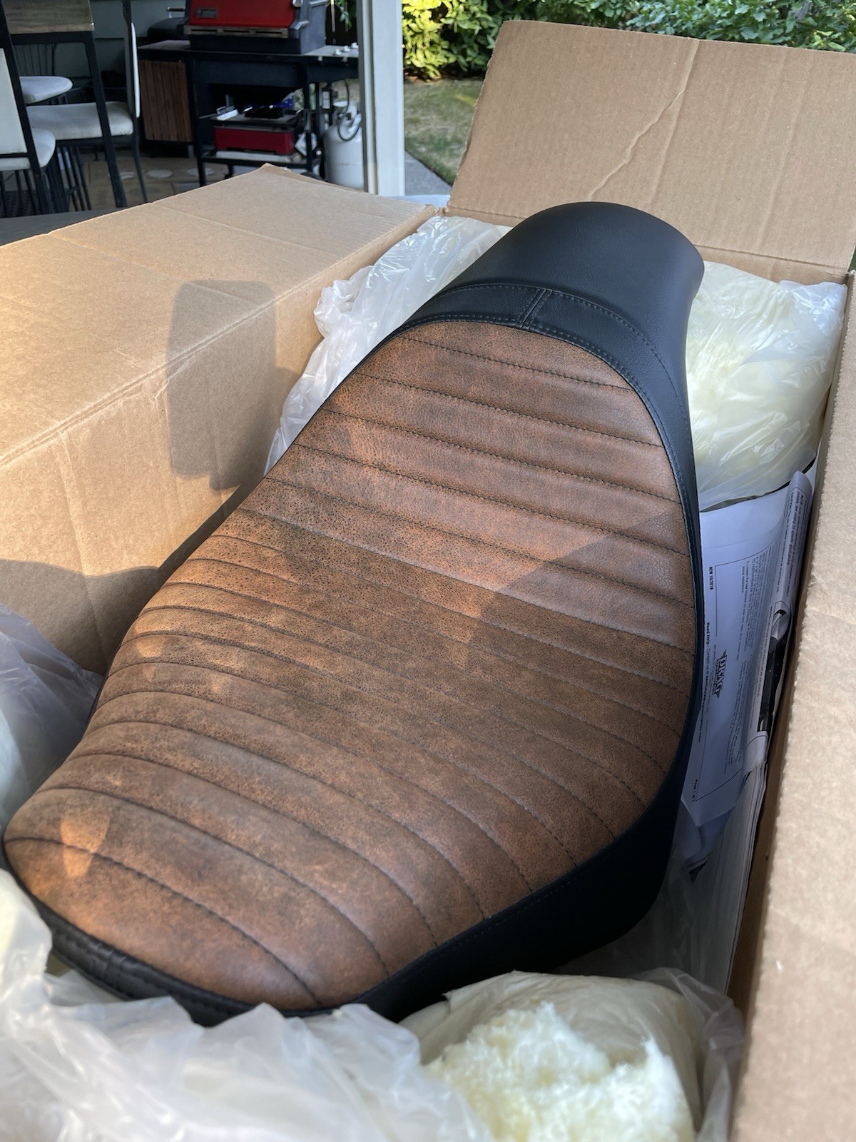 Drag Specialties Brown Leather Predator 2 Up Seat