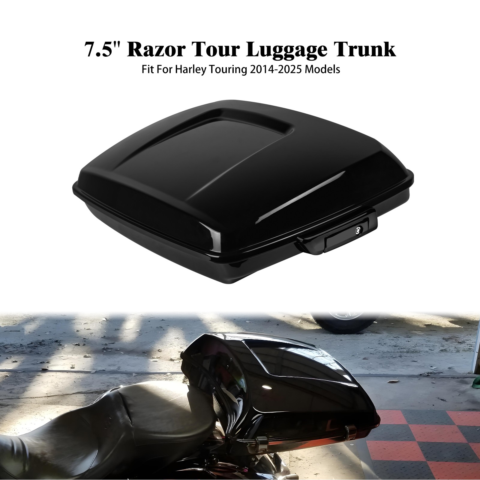 7.5″ Chopped Razor Pack Trunk For Harley Touring Electra Street Glide 2014-2025