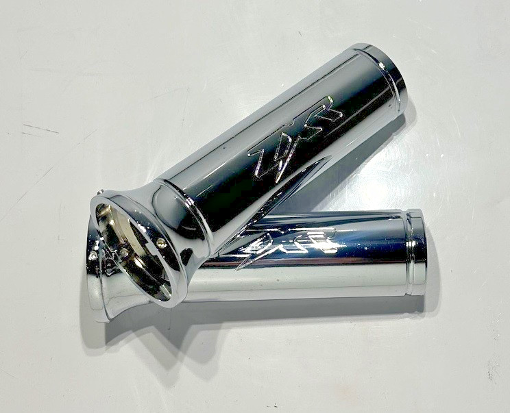 Kawasaki Ninja Billet “ZXR” Engraved Sport Bike Grips, 7/8″, ,Chrome