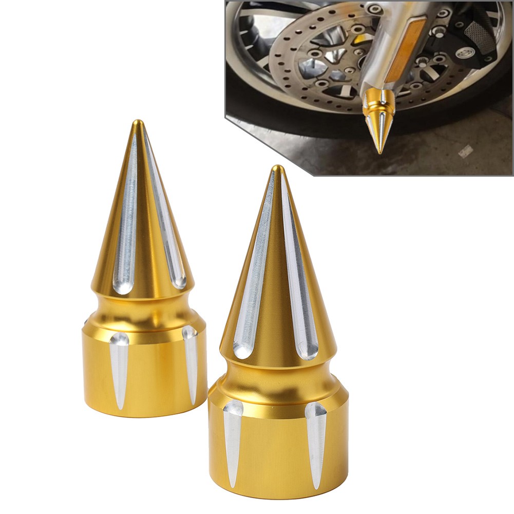 Front Axle Cap Nut Cover 3.6″ Inch Golden For Harley Softail 07+ Dyna 08+ Street