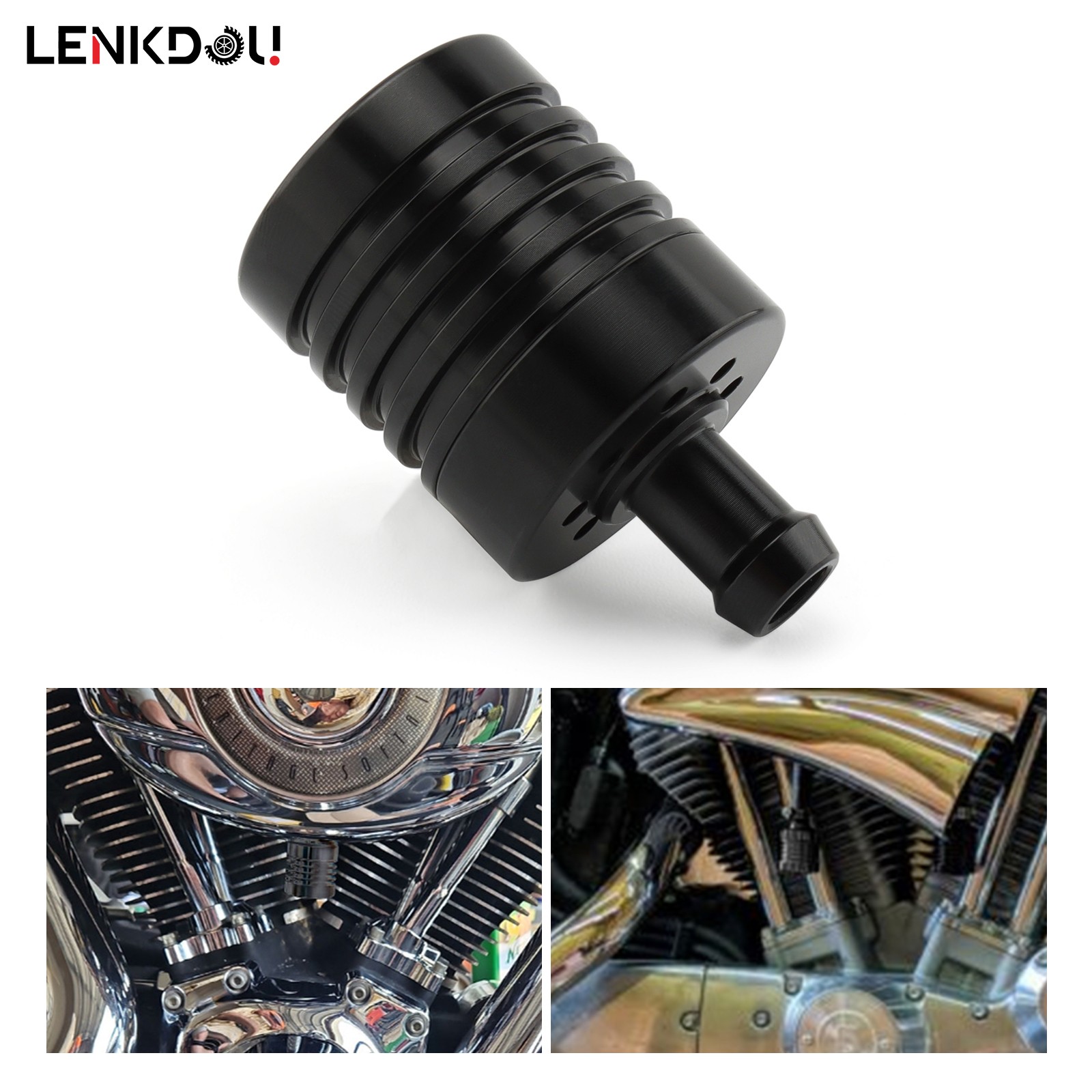 1 Pcs Black Vented Engine Motor Breather Canister For Harley Custom Application