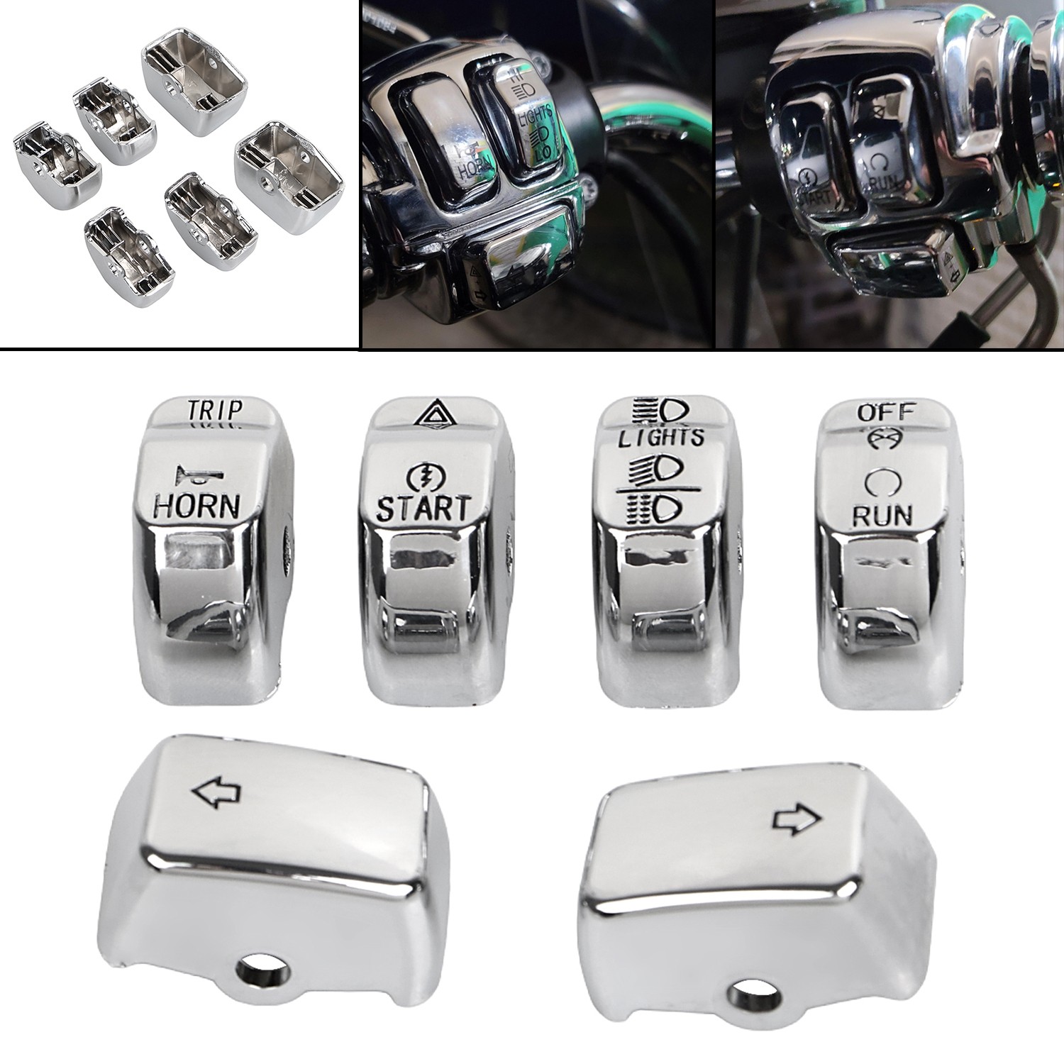 ABS Hand Control Switch Housing Button Cap For Harley Sportster 883 Dyna Softail