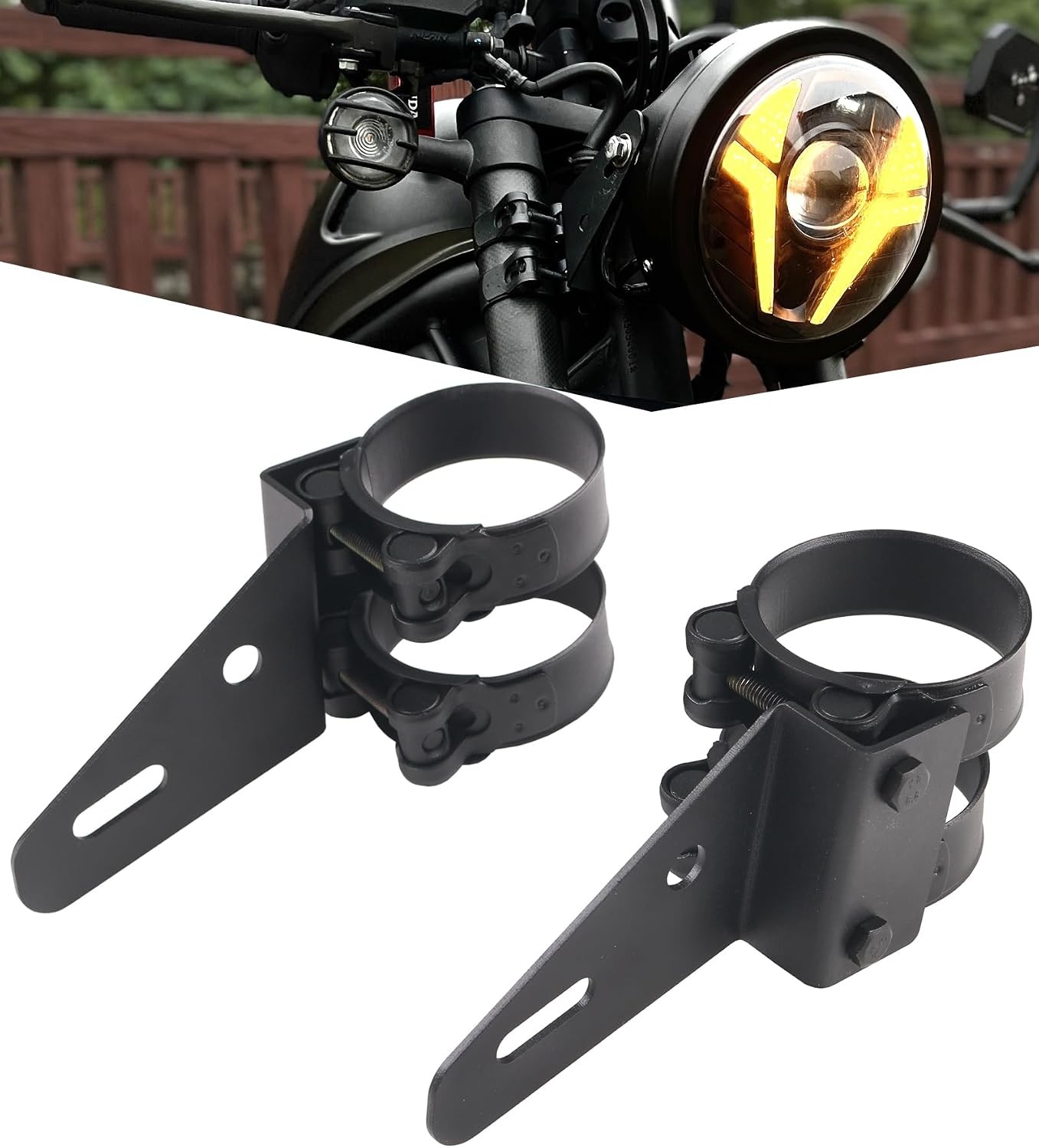 Motorcycle Headlight Brackets 52mm Cafe Racer Chopper Bobber