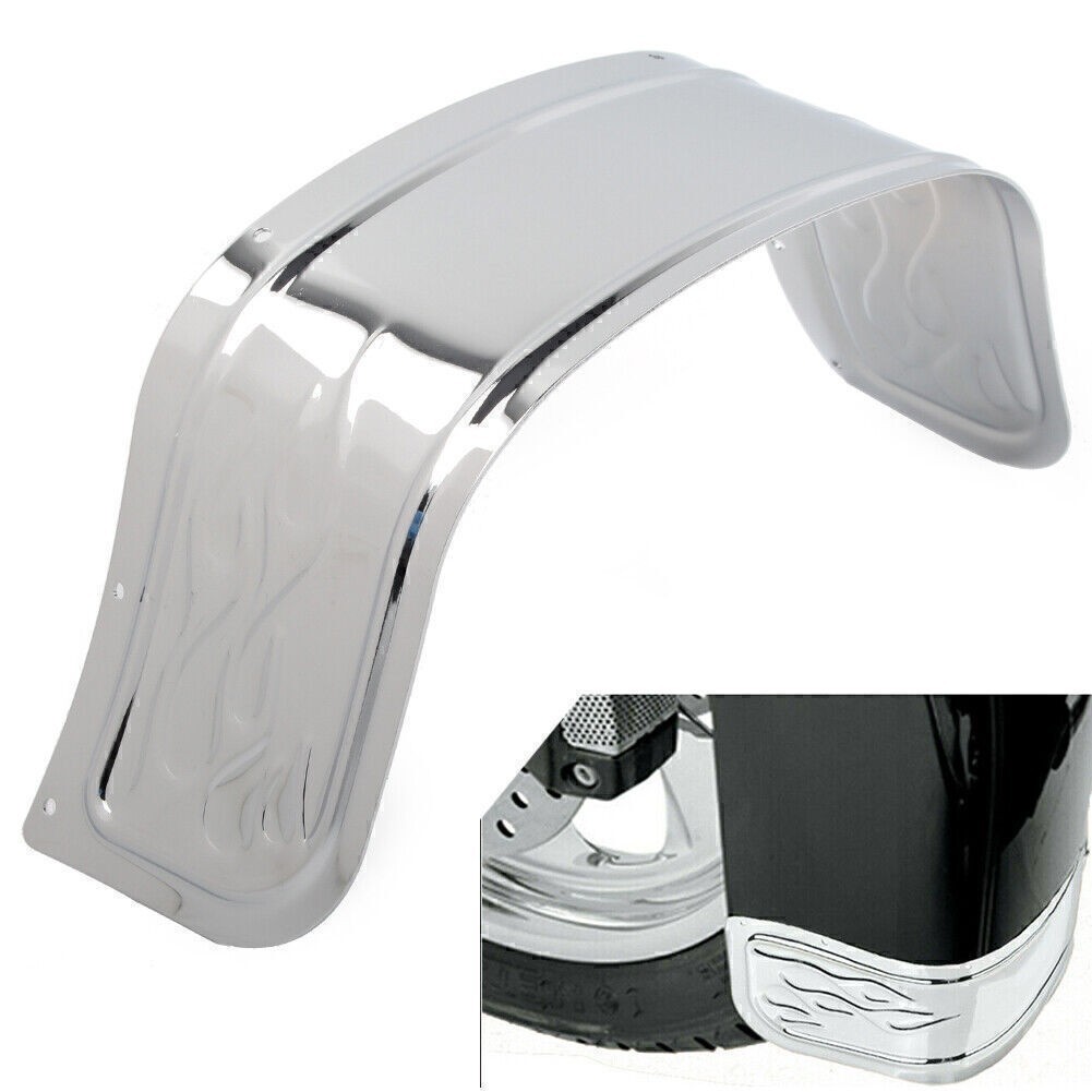 Silver Front Fender Trim Skirt For Harley Touring Electra Glide Softail 1980-13