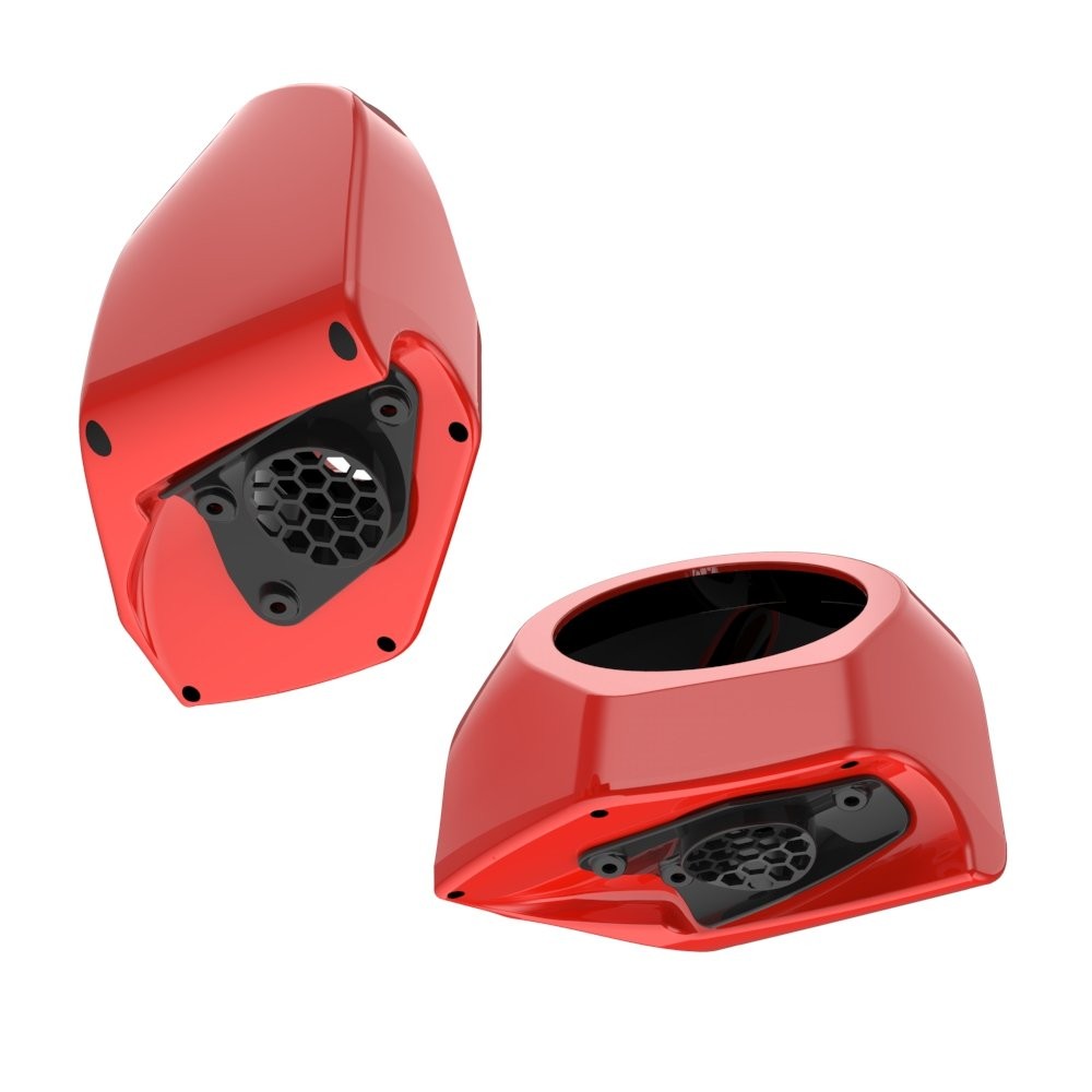 Advanblack 6.5 inches Speaker Pods PERFORMANCE ORANGE Fits Harley King Tour Pack