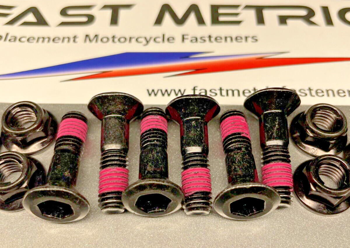 Black Rear Sprocket Bolts & Nuts for Kawasaki KX/KDX/KLX replaces OEM 92150-1978