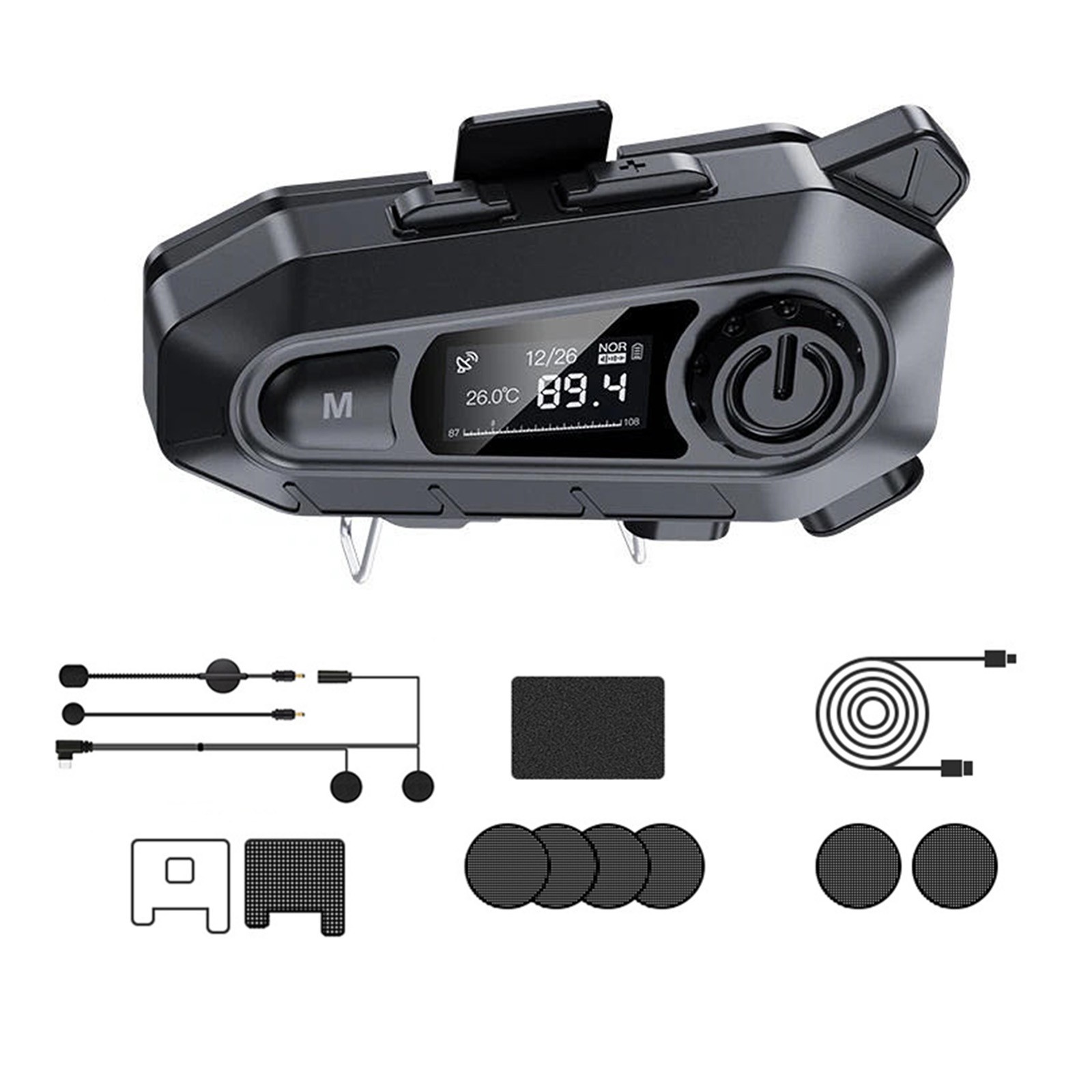 Motorcycle Helmet Headset Wireless Bluetooth 5.4 with Balanced Audio Sound