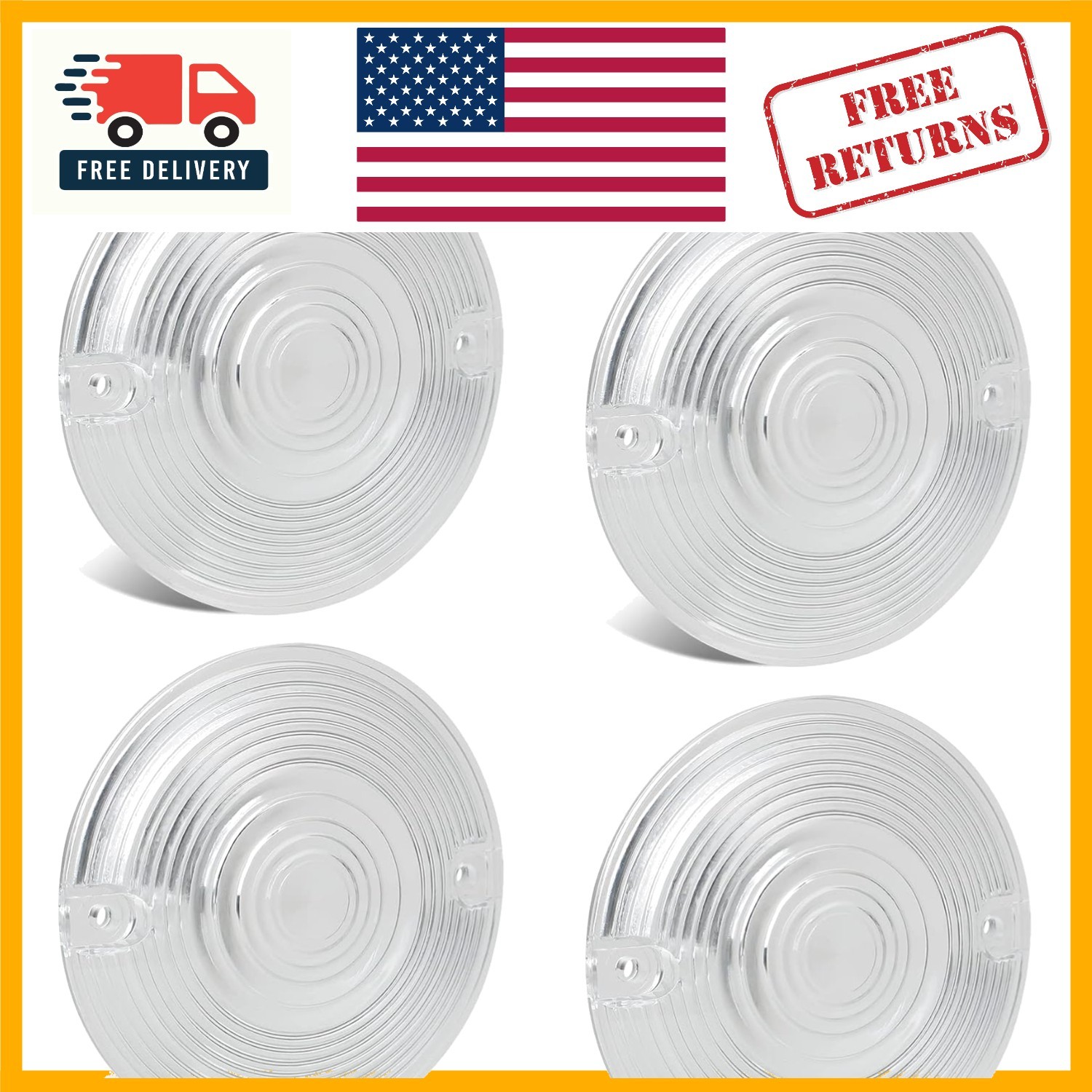4PCS Clear Flat Turn Signal Lens Covers for Harley Motorcycles – Waterproof