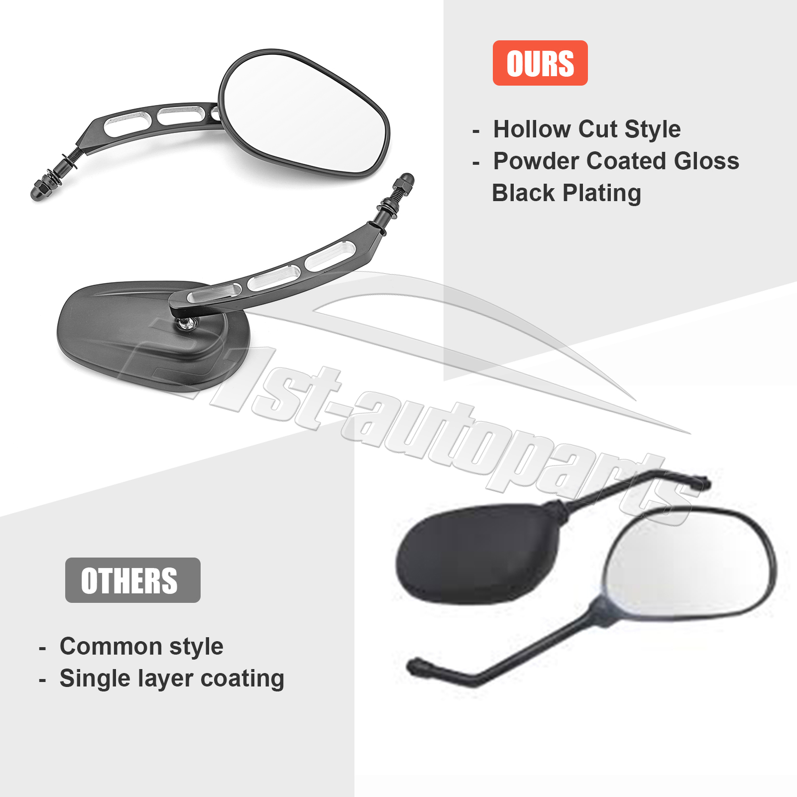 Pair Rearview Mirrors For Harley Touring Electra Road Street Glide Special FLHX