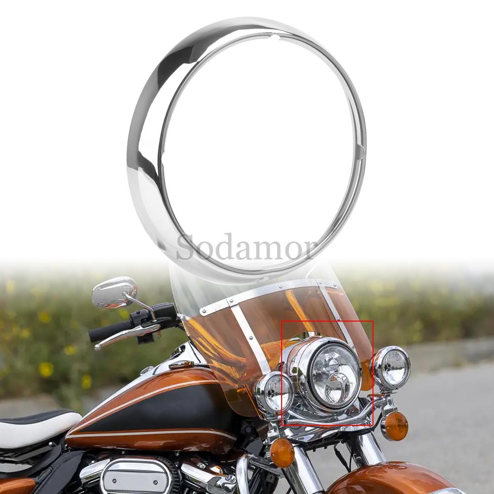 7″ Headlight Trim Ring For Harley Touring Street Glide Road King FLHR FLHX FLD