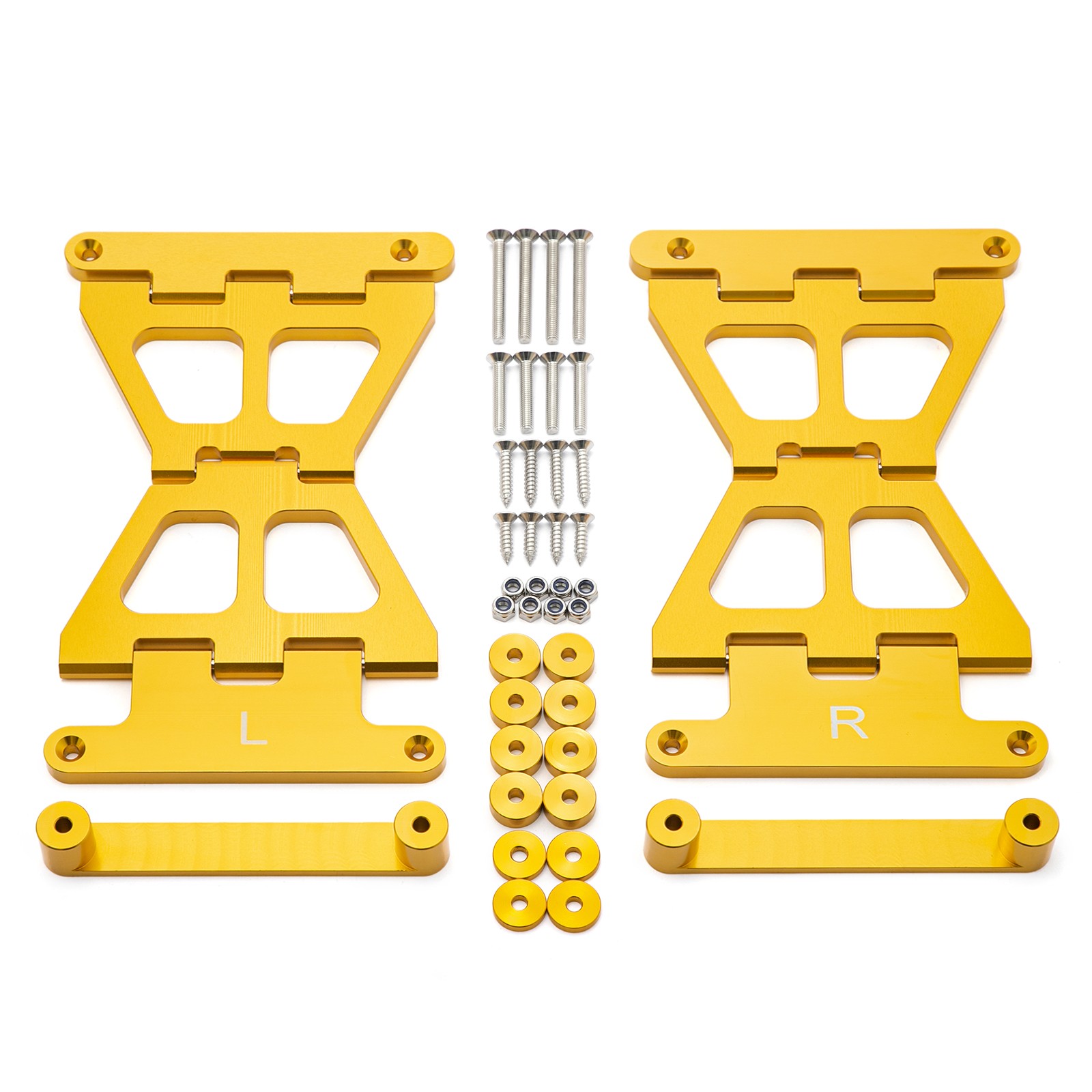 Gold Saddlebag Billet Aluminum Composite Lid Stoppers For Harley Touring 14-25