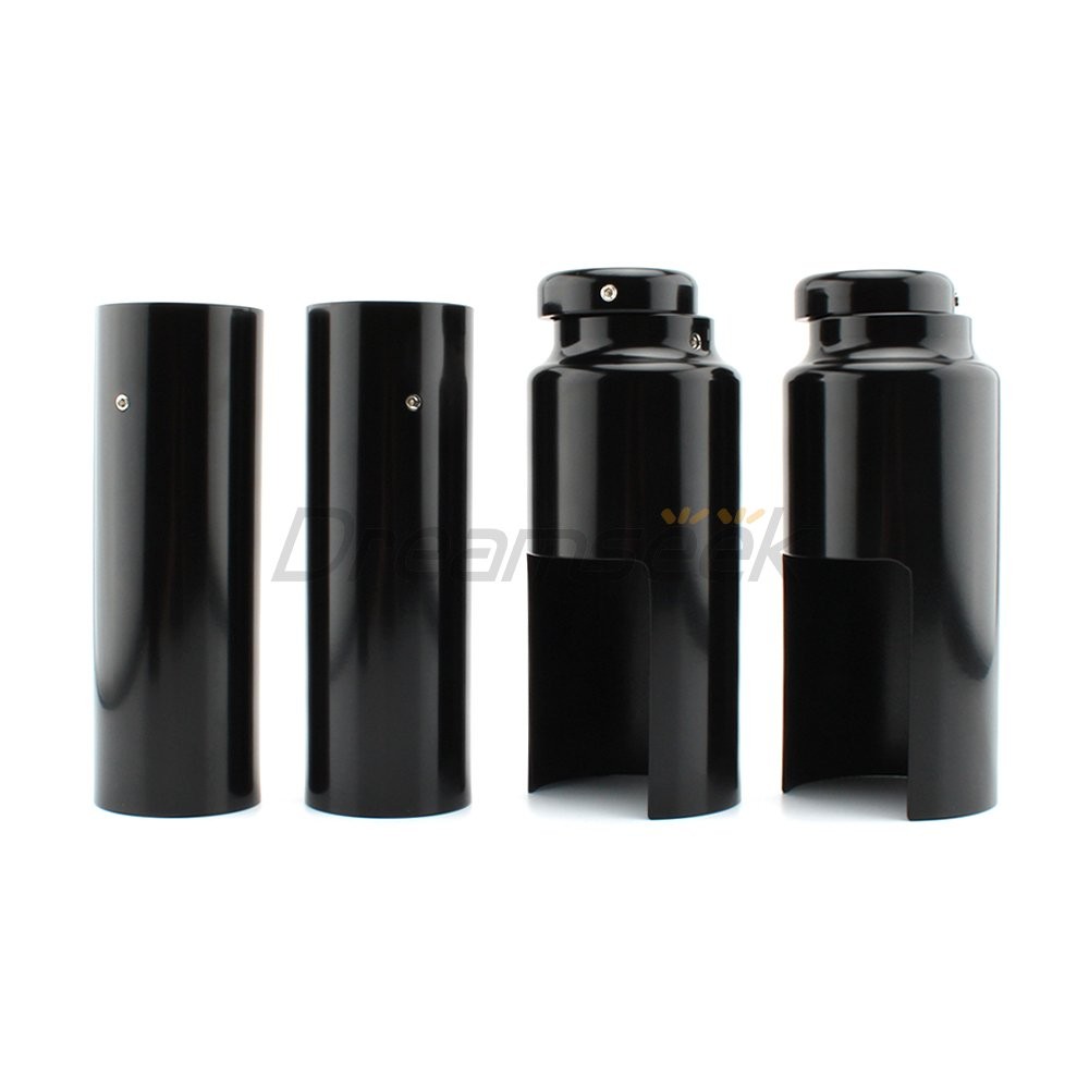 6 x Upper/Lower Front Fork Covers Cap for Harley Dyna Street Fat Bob 07-17 Black