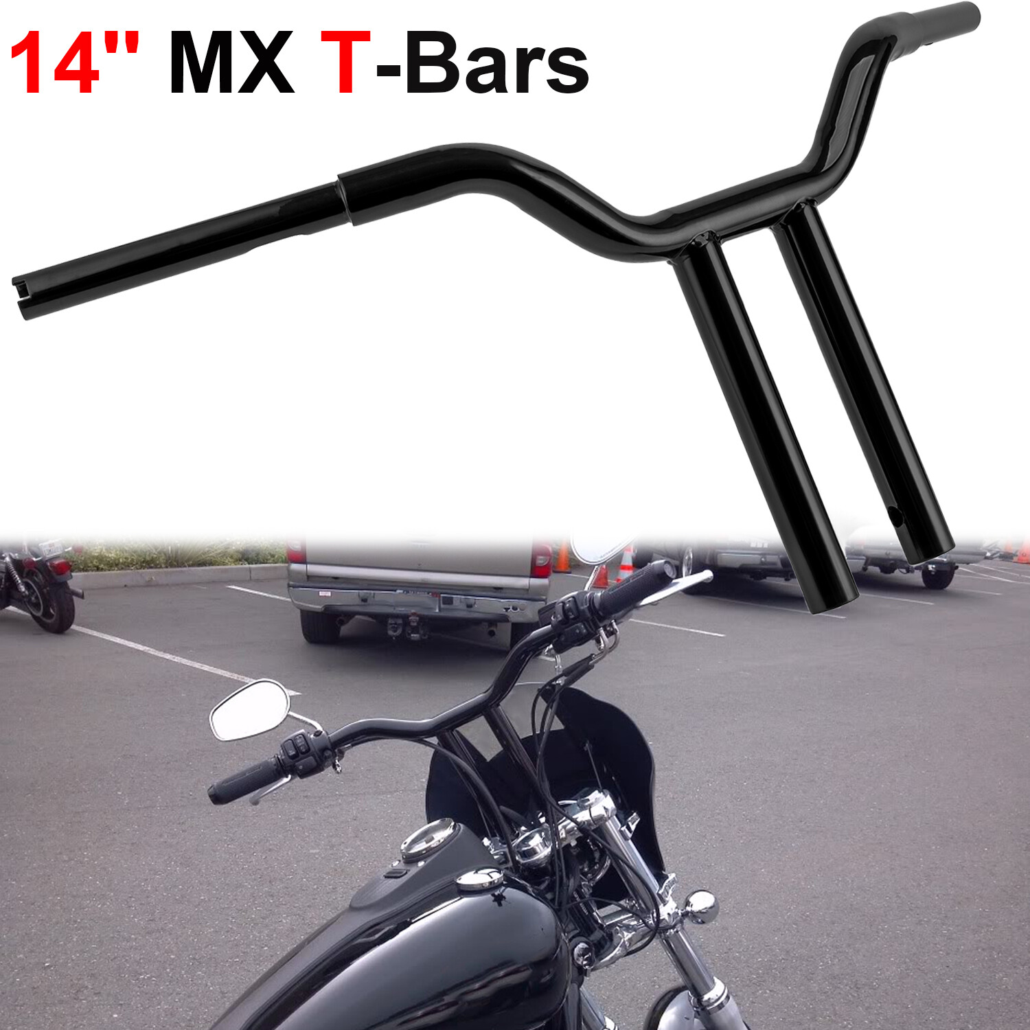 10″ 12″ 14″ 16″ MX-T Bars Handlebar For Harley Softail Sportster Dyna Wide Glide
