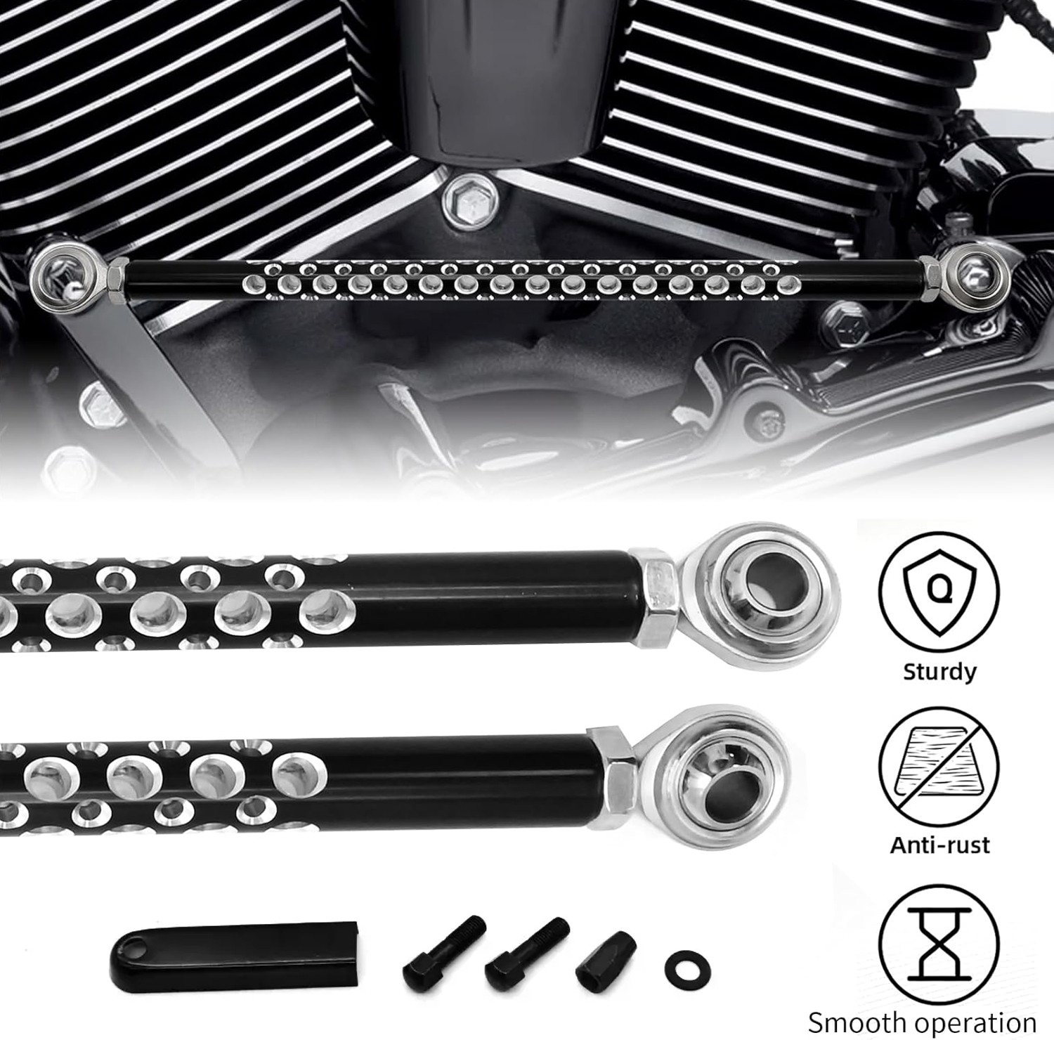 Black Gear Shift Linkage Rod Shifter For Harley Electra Glide Softail Road King