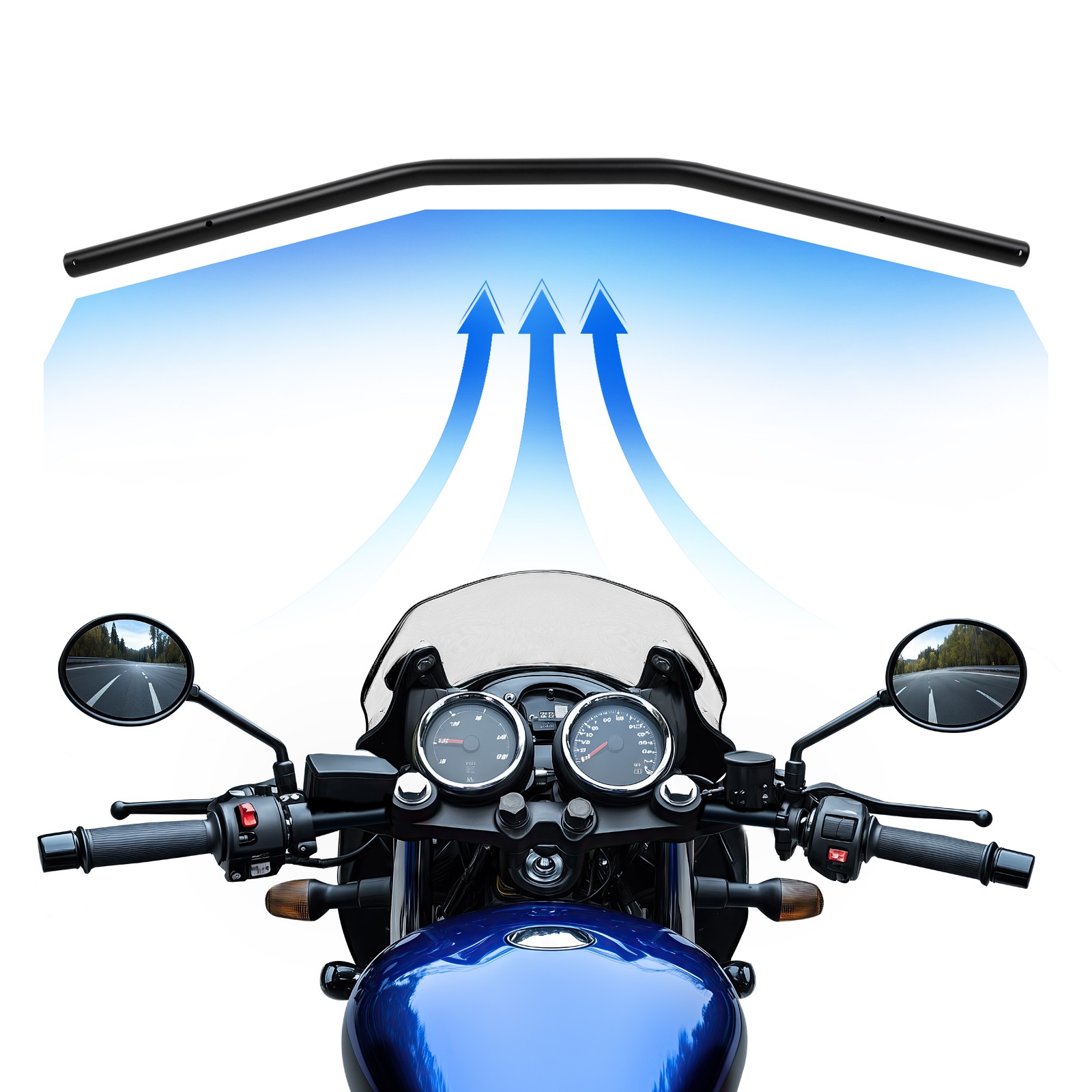 7/8″ 22mm Handlebar Drag Straight Bar Black Iron For Ducati Scrambler 1100 800