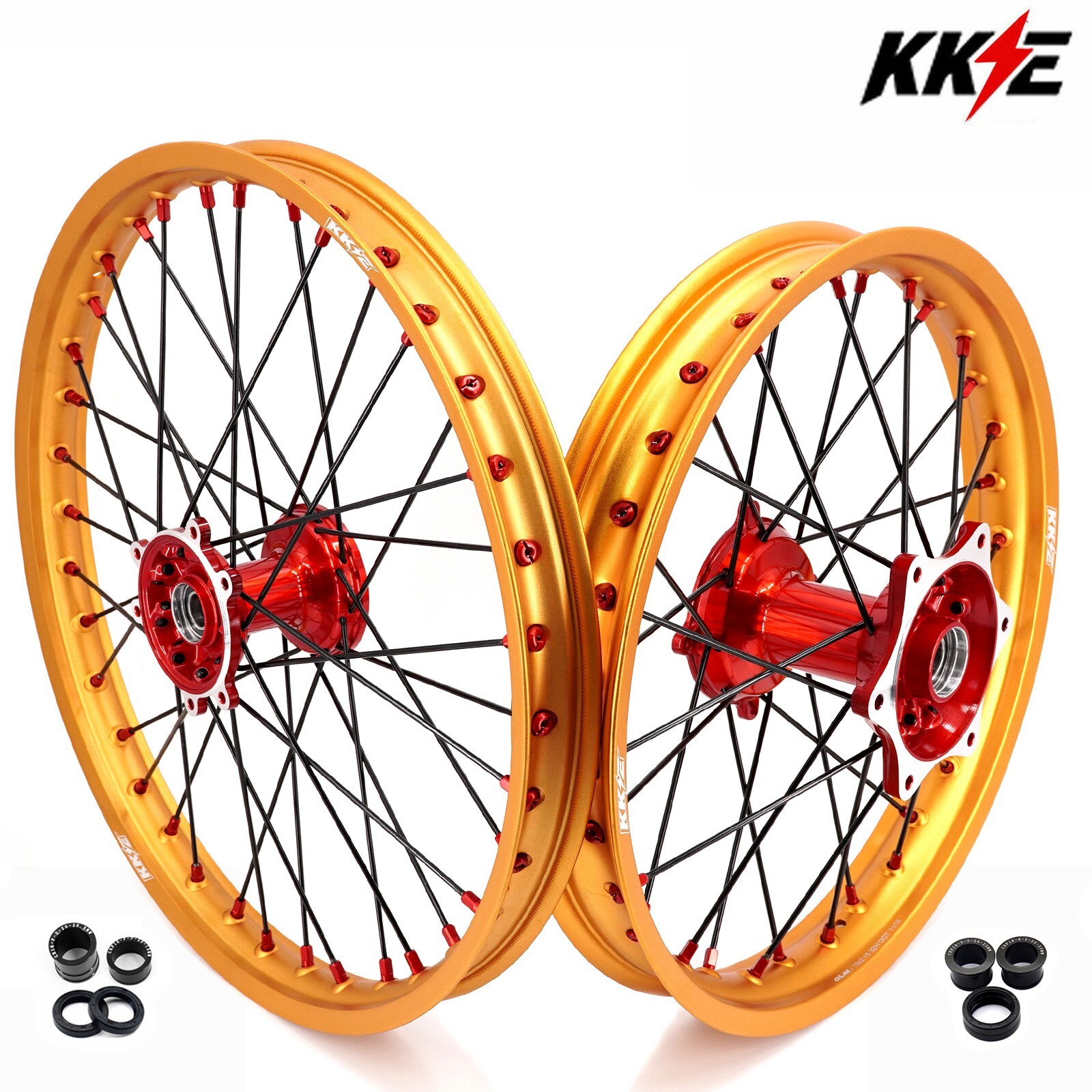 KKE 21/19 Mx Cast Wheels Rims for Honda CRF250R 2014-2025 CRF450R 13-25 CRF450L