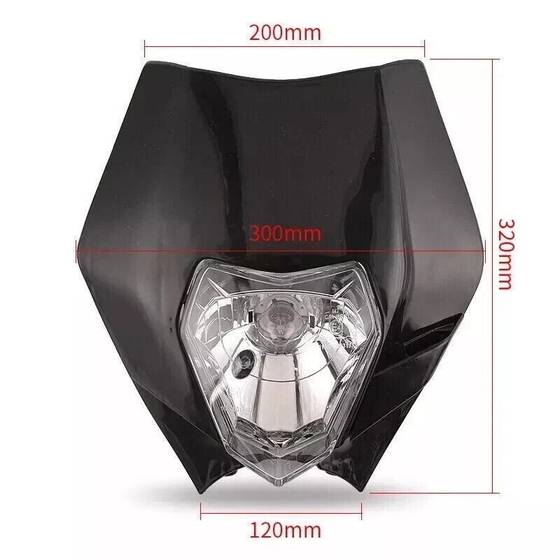 BLACK REC REG Headlight FOR KTM 125 200 250 300 EXC 450 400 ENDURO MX BIKE