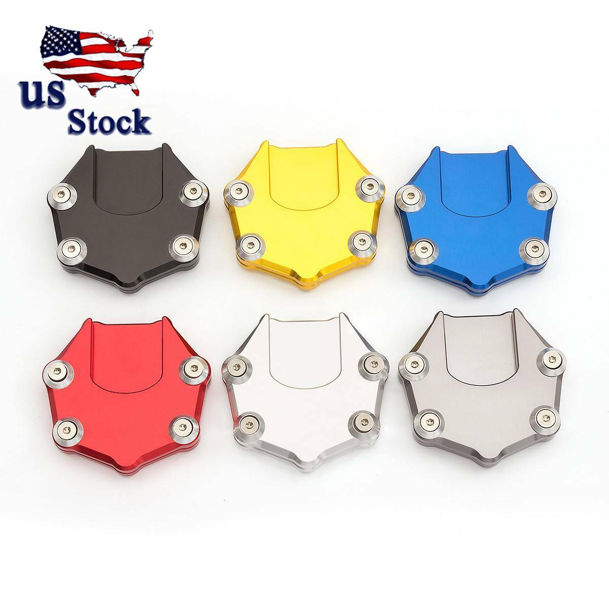 Motorcycle Side Stand Enlarge Foot Plate Kickstand Extension Pad Universal Black