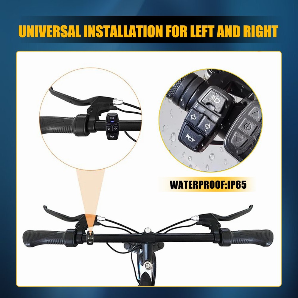 7/8in Motorcycle Handlebar ON OFF Switch Button for Headlight Horn Turn Signal