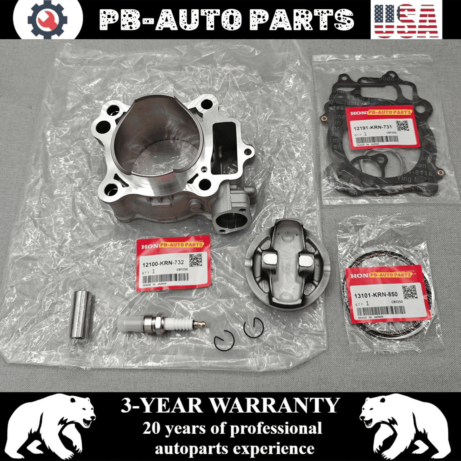 NEW OEM TOP END KIT W/ CYLINDER 78MM FOR HONDA CRF250R CRF250X 2004-2017