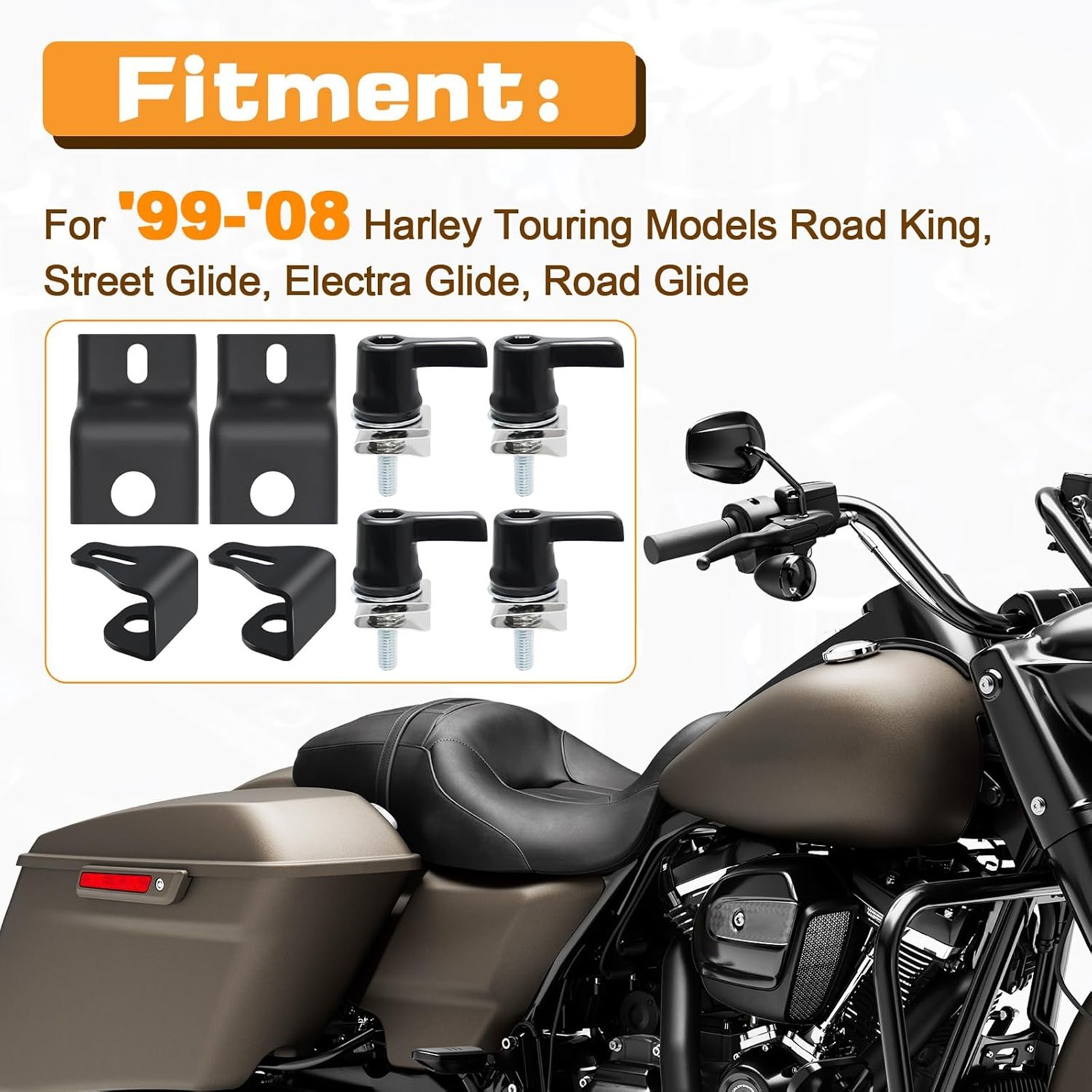 Saddlebag Lock Hardware Bolt/Theft Deterrent Mounting Screws for Harley Touring
