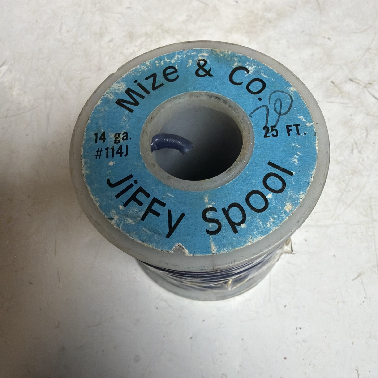 Mize And Company 14 Gauge Jiffy Spoil Blue Wire, 25 Ft Spool, NOS Sealed