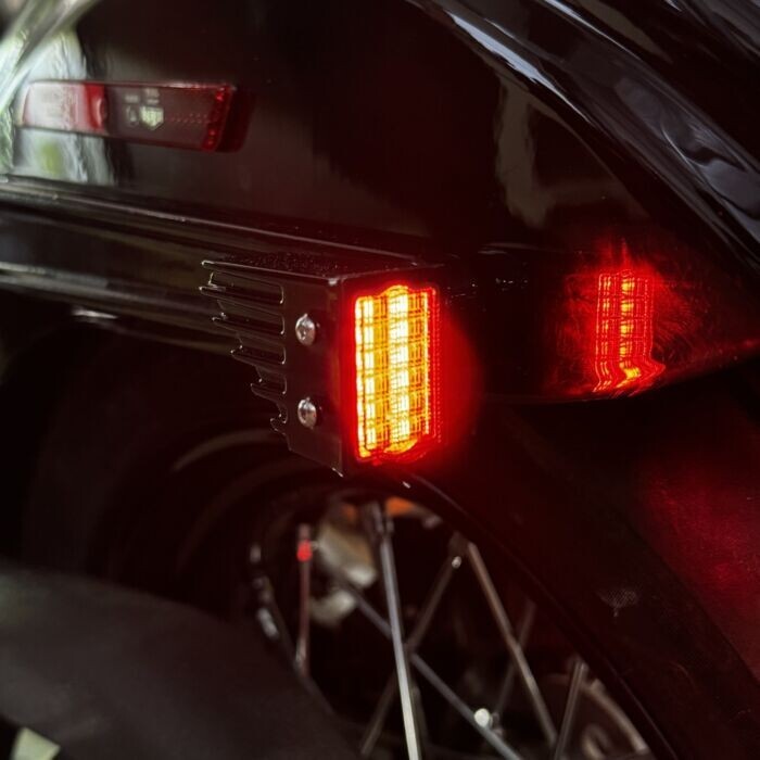 Custom Dynamics Rear Strut Mount Turn Signals Harley M8 Softail Black LED Smoke