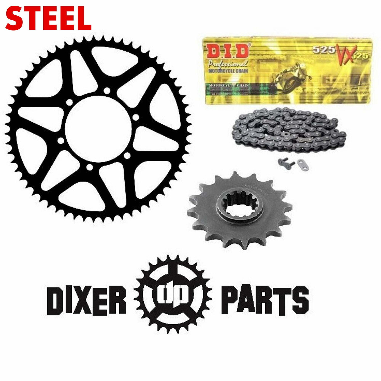 Sprockets Chain Drive Kit 15t +55t +DID Suzuki GSX-R 600 750 (2011-2024) Stunt