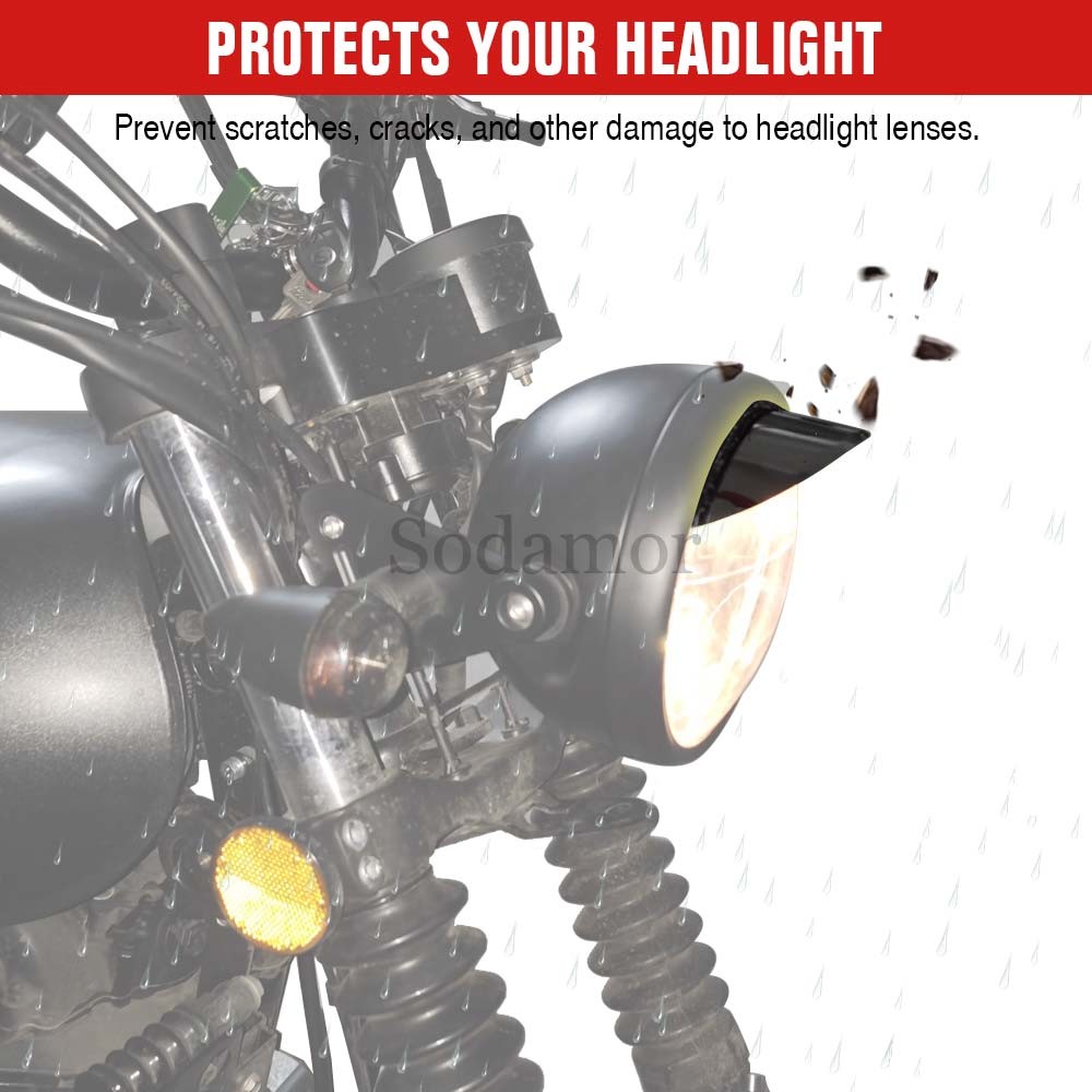 Chrome 7-inch Headlight Visor Fit for Honda Kawasaki Suzuki Yamaha Indian Chief