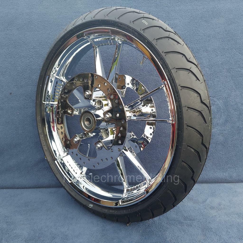 21″ Chrome Enforcer II Front Wheel Shinko Tire Rotor 8-23 Street Glide FLHX FLTR