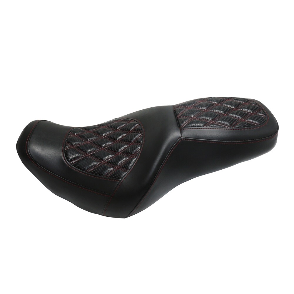 Red Stitch Full Set One-Piece Seat For Harley Electra Glide Road Glide 1997-2007