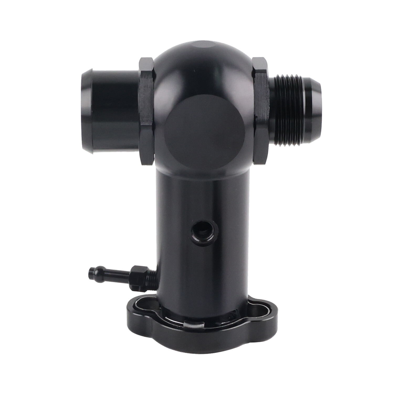Upgraded Aluminum Black Raised Inline Filler Neck 1.5″ Fittings Radiator Cap NEW