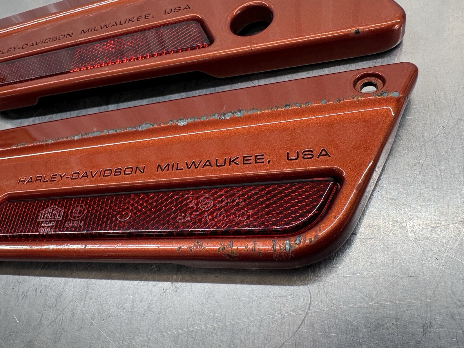 Harley Davidson Saddlebag Latch Covers 90601-93A 90603-93A 2013 Candy Orange