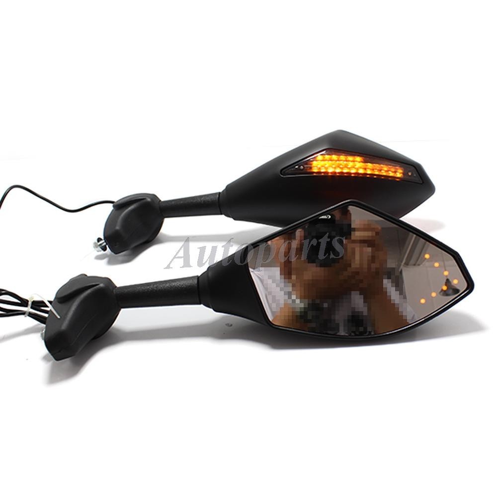Matt black LED Turn Signal Integrated Mirrors for Suzuki GSX-R 600 750 2001-2003