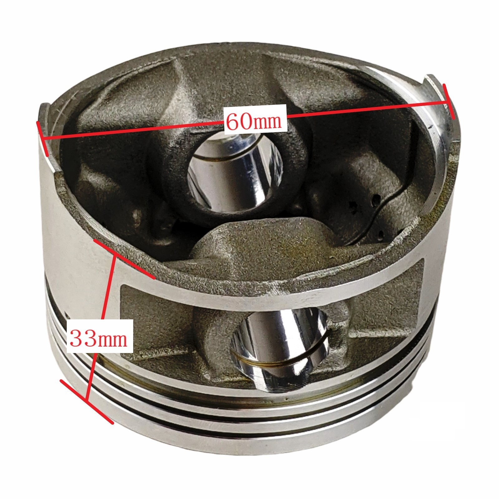 61mm Cylinder Head with Piston Rings Kit for GY6 170cc-200cc Scooter E# LF161QMK
